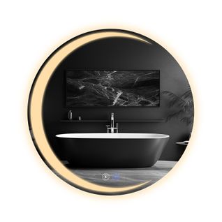 Miroir De Salle De Bain Avec Éclairage Rond à LED Ip44 Rond De 60 Cm Avec Fonction Tactile