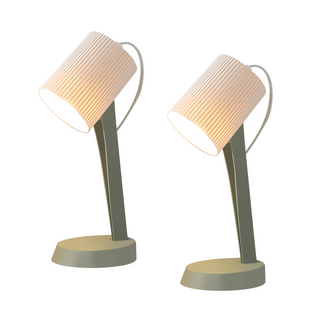 Lampe De Chevet Lampe De Table De Salon Avec Câble Lot De 2 Petites Lampes 37,4 Cm Vert E14