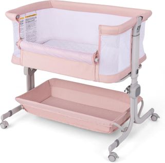 Lit Cododo Bébé Avec Matelas et 6 Hauteur Réglable(75-85cm), Charge 9kg Pour 0-6 Mois，rose