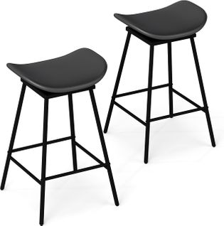 Tabourets De Bar Pivotants Lot De 2, Siège Rembourée 45 X 36 Cm, Repose-pieds (noir,2)