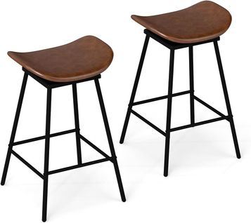 Tabourets De Bar Pivotants Lot De 2, Siège Rembourée 45 X 36 Cm, Repose-pieds (marron,2)