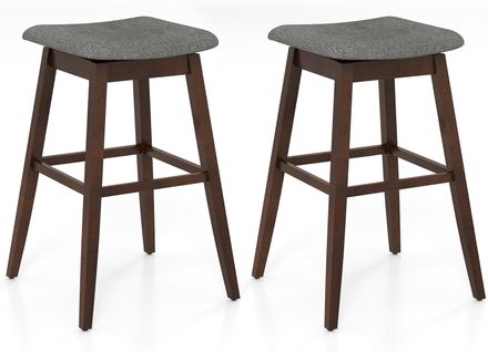 Lot De 2 Tabourets En Bar Pivotants, Assise Rembourrée Profilée,50 X 50 X 76 Cm,marron