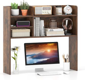 Étagère De Bureau, Meuble De Rangement Avec 6 Étagères, 94 X 24 X 85 Cm (brun Rustique)