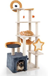 Arbre à Chat XXL 160 Cm, Arbre à Chat Maine Coon, 6 Plateformes, Planche Et Poteaux (160 Cm)