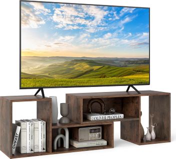 Meuble TV 2 Pièces Modulaires, Meuble Tele Pour TV 50/55/60 Pouces (marron Rustique)