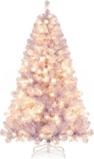 Sapin De Noël Artificiel 180 Cm Avec 688 Pointes De Branches 250 Lumières LED (violet Lavande)