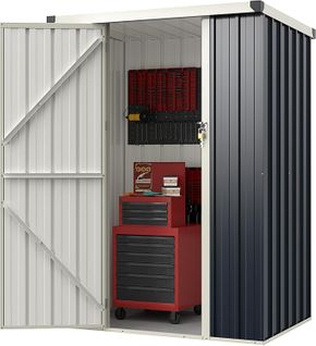 Petit Abri De Jardin Métal Galvanisé 1 ㎡, Cabane Jardin Exterieur 1,6 M³, Structure Encliquetée