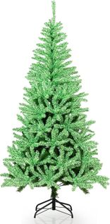 Sapin De Noël Artificiel 180 Cm Phosphorescent, 692 Branches Luxuriantes, Pied Métallique Pliable