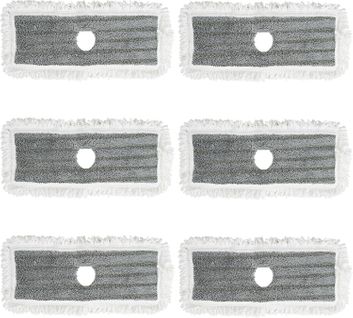 Lot 6 Serpillières Microfibre Haute Absorption, Lavables Réutilisables, 35 X 16.5 Cm, Gris