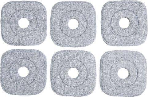 Lot De 6 Serpillières Microfibre Réutilisables,lingettes Amovibles, Lavage Humide, 24x24cm