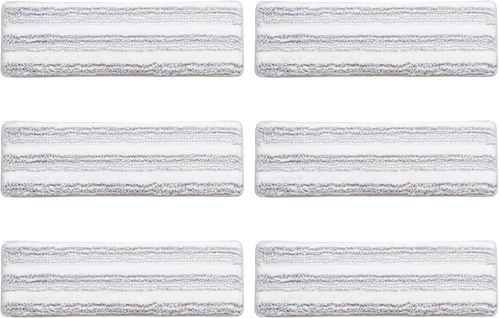 Lot 6 Serpillières Microfibre Haute Absorption, Lavables Réutilisables, 36x11cm, Gris