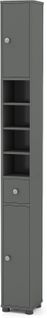 Meuble Colonne Salle De Bain, 2 Placards à Porte, 1 Tiroir, 20 X 20 X 180 Cm (gris)