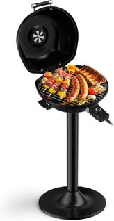 Barbecue Électrique 1600w Extérieur, Grille Amovible Antiadhésive, Sans Maintien Chaud ,noir