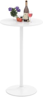 Table Bistrot Ronde, Table De Bar 101,5 Cm, Hauteur Transformable En Table Basse 56 Cm (blanc,1)