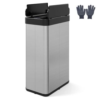 Poubelle Cuisine Automatique 60 L,poubelle En Acier Inoxydable,capteur Mouvement Infrarouge(argent)