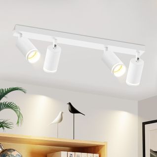 Spot De Plafond 4 Flammes Noir/blanc Lampe De Plafond Métal Gu10 Pour Chambre Couloir