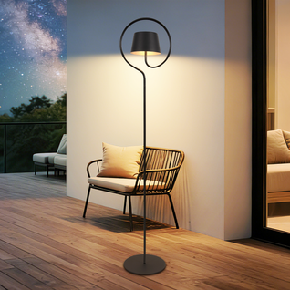 Lampadaire Salon LED Solaire d'extérieur Noir Tactile à Intensité Pour Chambre