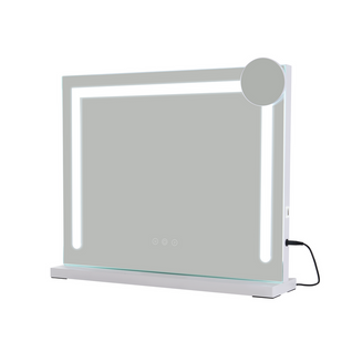Miroir De Salle De Bain Avec Éclairage LED Salle De Bain Avec Fonction Tactile Blanc Miroir Mural