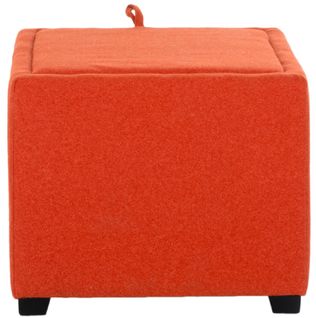 Pouf Tao Orange Bois De Bouleau 45 X 45 X 37 Cm