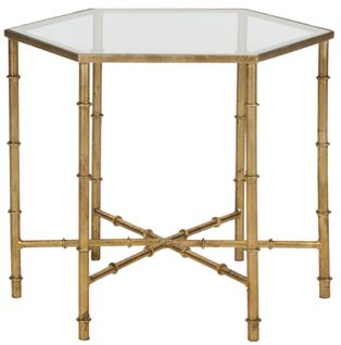 Table D'appoint Bea Or Fer/verre 51 X 44 X 43 Cm
