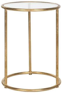 Table D'appoint Corene Or Fer/verre 38 X 38 X 50 Cm