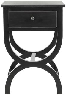 Table D'appoint Orma Noir Bois De Pin 46 X 38 X 68 Cm