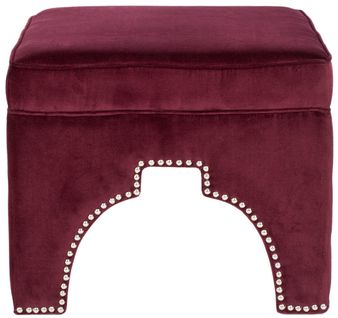 Pouf Thomasina Rouge Contreplaque 54 X 54 X 45 Cm