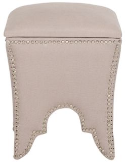 Pouf Paulette Neutre Bois Massif Mixte 41 X 41 X 54 Cm