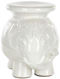 Tabouret De Jardin Lulu Blanc Ceramique 50 X 36 X 42 Cm