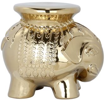 Tabouret De Jardin Lulu Or Ceramique 50 X 36 X 42 Cm