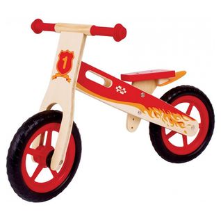 Vélo D'équilibre En Bois Pour Enfants - Rouge, Idéal Pour Les Débutants