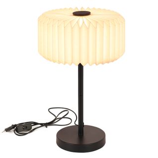 Lampe De Chevet Vintage Blanche – Abat-jour En Papier Pour Salon (ampoule Non Incluse)