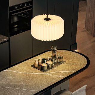 Suspension Vintage - Abat-jour Papier Blanc 1 Lumière  (sans Ampoule)