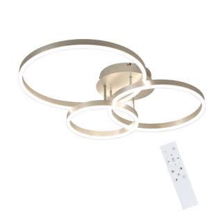 Plafonnier LED Design Moderne - Ø82 Cm - Dimmable - Télécommande - Doré - 74w