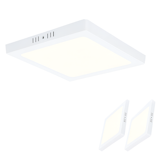 Plafonnier LED De Plafond - Lot De 2 Rect. 18w (23x23cm)- Blanc Froid 4000k - Ip44 - Moderne