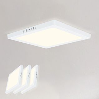 Plafonnier LED De Plafond - Lot De 3 Plates Rectangulaires 18w (23x23 Cm) -  4000k - Ip44 - Moderne