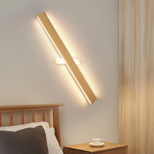 Applique Murale LED D'intérieur En Bois 100 Cm 36w Lampe De Couloir Moderne, Design Haut Et Bas