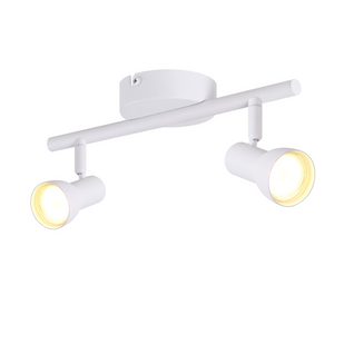 Spot De Plafond  2 Flammes Design Moderne Blanc Spot Gu10 Métal Spots De Plafond Orientables à 350°