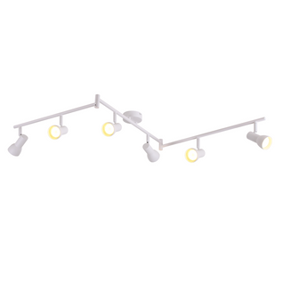 Spot De Plafond  6 Flammes Blanc Gu10 En Métal Pour Chambre à Coucher Et Couloir
