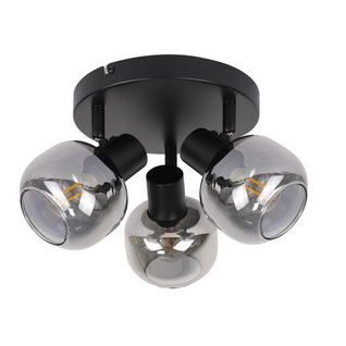 Spot De Plafond  3 Flammes - Spot De Plafond Rond Moderne En Verre Orientable à 350° Pour Salon