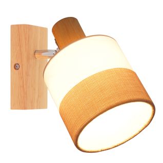 Spot LED Plafond 1 Flamme Lampe Couloir Plafonnier Bois Plafonnier E14 Vintage Orientable 350° Rétro