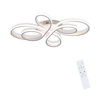 Plafonnier LED Dimmable 78w 80cm Blanc Moderne Télécommande Salon Bureau