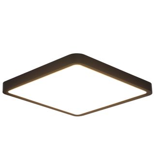 Plafonnier LED IP44 23W 23cm Noir Plat Blanc Chaud Salle de Bain Cuisine