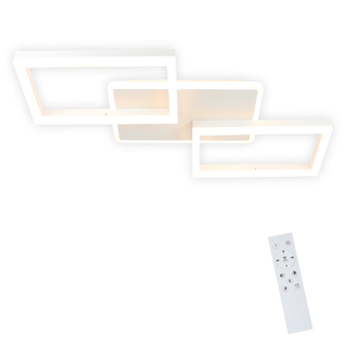 Plafonnier LED 48w Blanc Dimmable Télécommande Moderne Salon Bureau