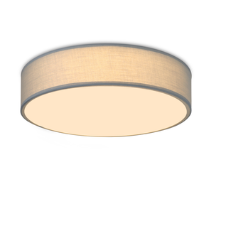 Plafonnier Rond Tissu Gris 30cm E27 Moderne Salon Chambre Couloir