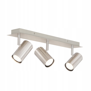 Plafonnier 3 Spots Nickel Gu10 Moderne Pivotant 330° Salon Bureau