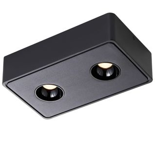 2 Spots De Plafond LED En Saillie Noir 11w Carrés Blanc Chaud Pour Salon Couloir Chambre