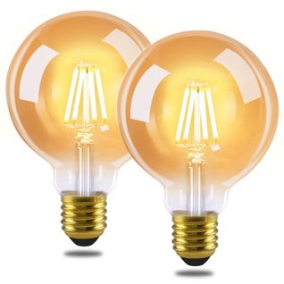 Lot 2 Ampoules LED E27 G95 4w Vintage Edison Blanc Chaud 2700k Filament