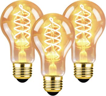 Lot 3 Ampoules LED E27 A60 4w Filament 2200k Vintage Edison Déco