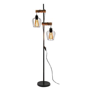 Lampadaire Vintage Salon En Métal Avec Interrupteur Noir E27 - Hauteur : 151cm - Sans Ampoule